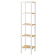 5-Tier Bamboo Bathroom Shelf, Narrow Shelving Unit