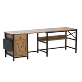 63" L Shaped Desk, Convertible Long Home Office Desk or Corner De