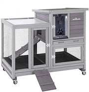 Rabbit Hutch, Indoor Bunny Cage with Run Outdoor Rabbit House