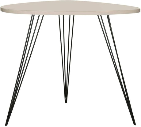 Home Collection Wynton Mid-Century Modern White and Black End Table