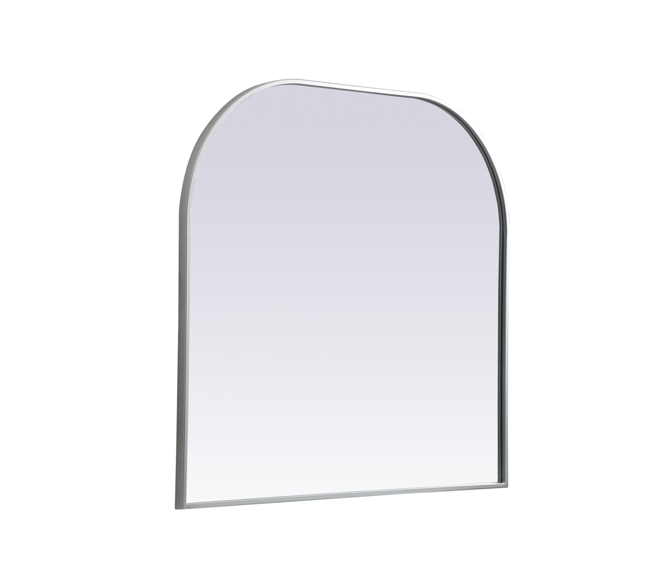 Decor Blaire 36x34 Arch Modern MDF Wood/Iron Mirror in Black