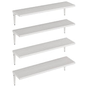Arras Floating Shelves for Bathroom Decor, 24" White Bookshelves for Living Room