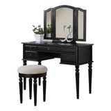 St. Croix Collection Vanity Set with Stool, Black