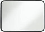 Wall Mirror Modern Black Iron Frame Beveled Glass 24" Wide Decor