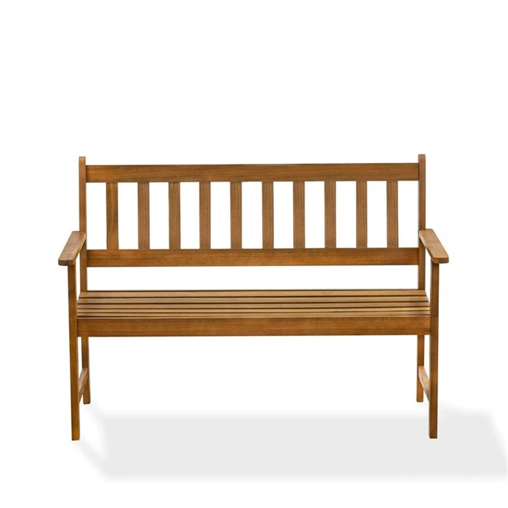 BBTB0NA Belmont Wooden Patio Bench with Backrest - Acacia Wood, 48x22x33 Inch