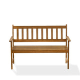 BBTB0NA Belmont Wooden Patio Bench with Backrest - Acacia Wood, 48x22x33 Inch