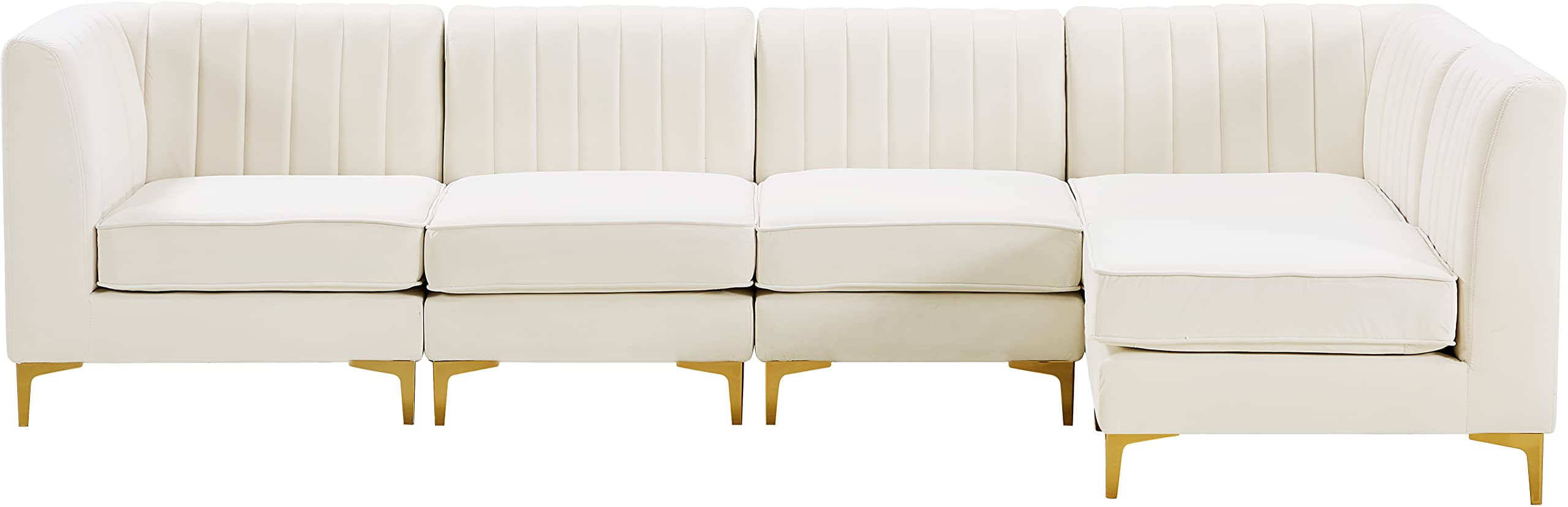 Contemporary Velvet Upholstered Modular Sectional
