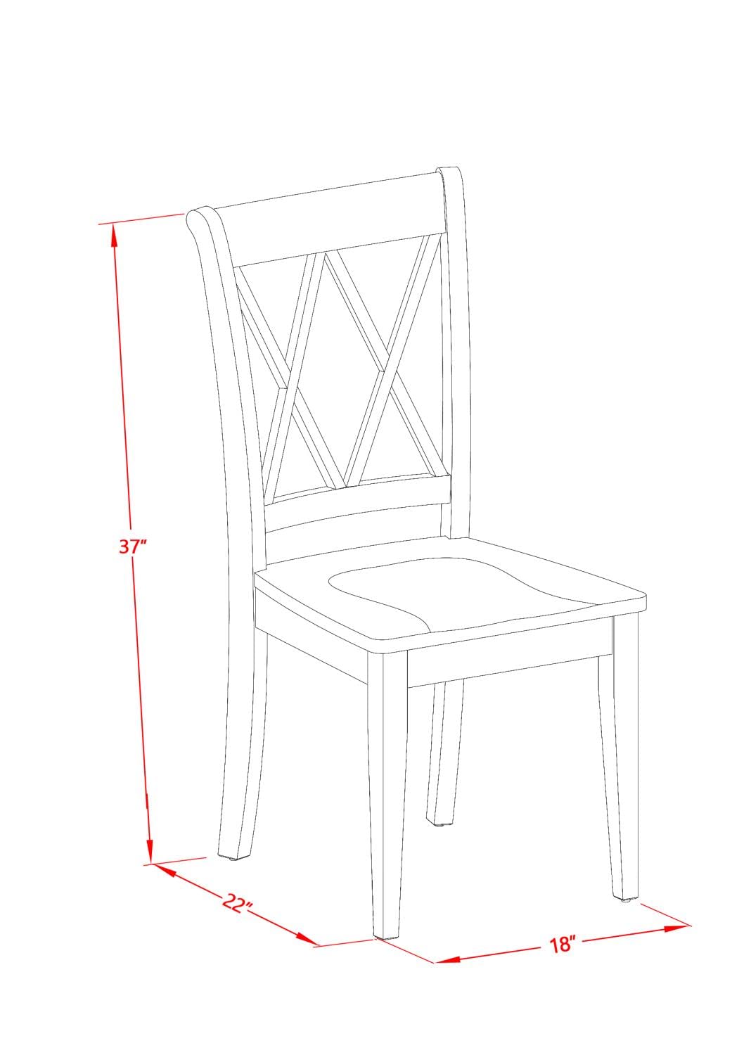 ANCL3-MAH-W Antique 3 Piece Dinette Set for Small Spaces Contains a Round