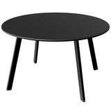 Round Steel Patio Coffee Table, Weather Resistant Outdoor Large Side Table