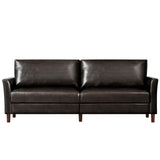 80” Faux Leather Loveseat Couch, 2-Seat Loveseat with Wooden Legs