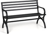 Outdoor Garden Patio Bench,Iron Metal Steel Frame Park Bench