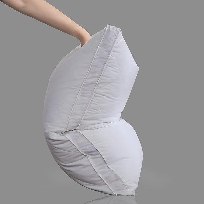 White Goose Feather Bed Pillows Queen/Standard Size Set of 2
