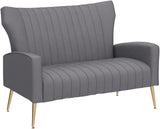 Velvet Couch Modern Wingback Loveseat Tufted Luxury Sofa with Gold Legs for Living