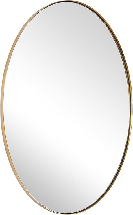 Brushed Nickel Mirror, Oval Bathroom Mirror 22x30'', Brushed Nickel Oval Wall Mirror