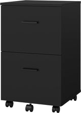 2 Drawer Mobile File Cabinet, Wood Rolling Filing Cabinet