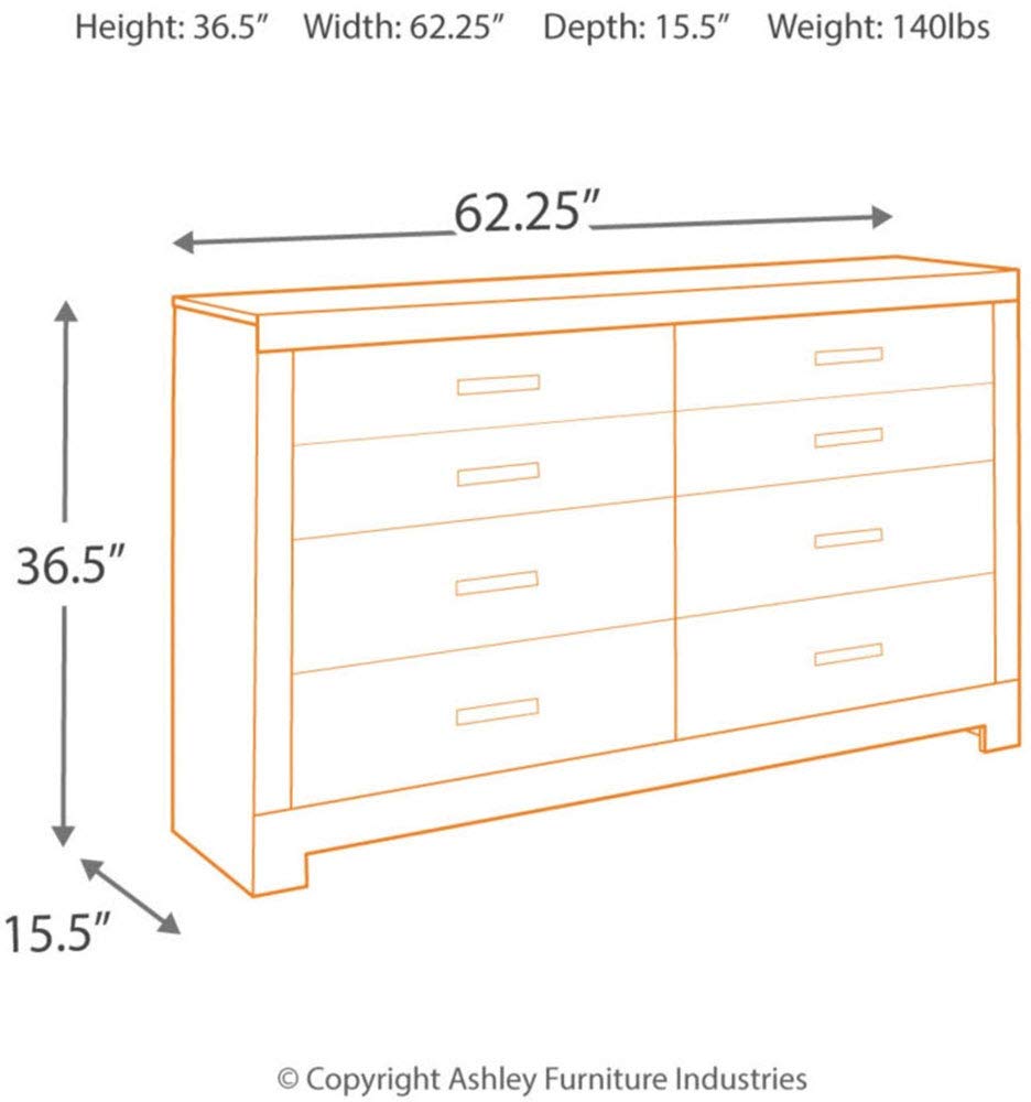 Culverbach Scandinavian 6 Drawer Dresser, Weathered Gray