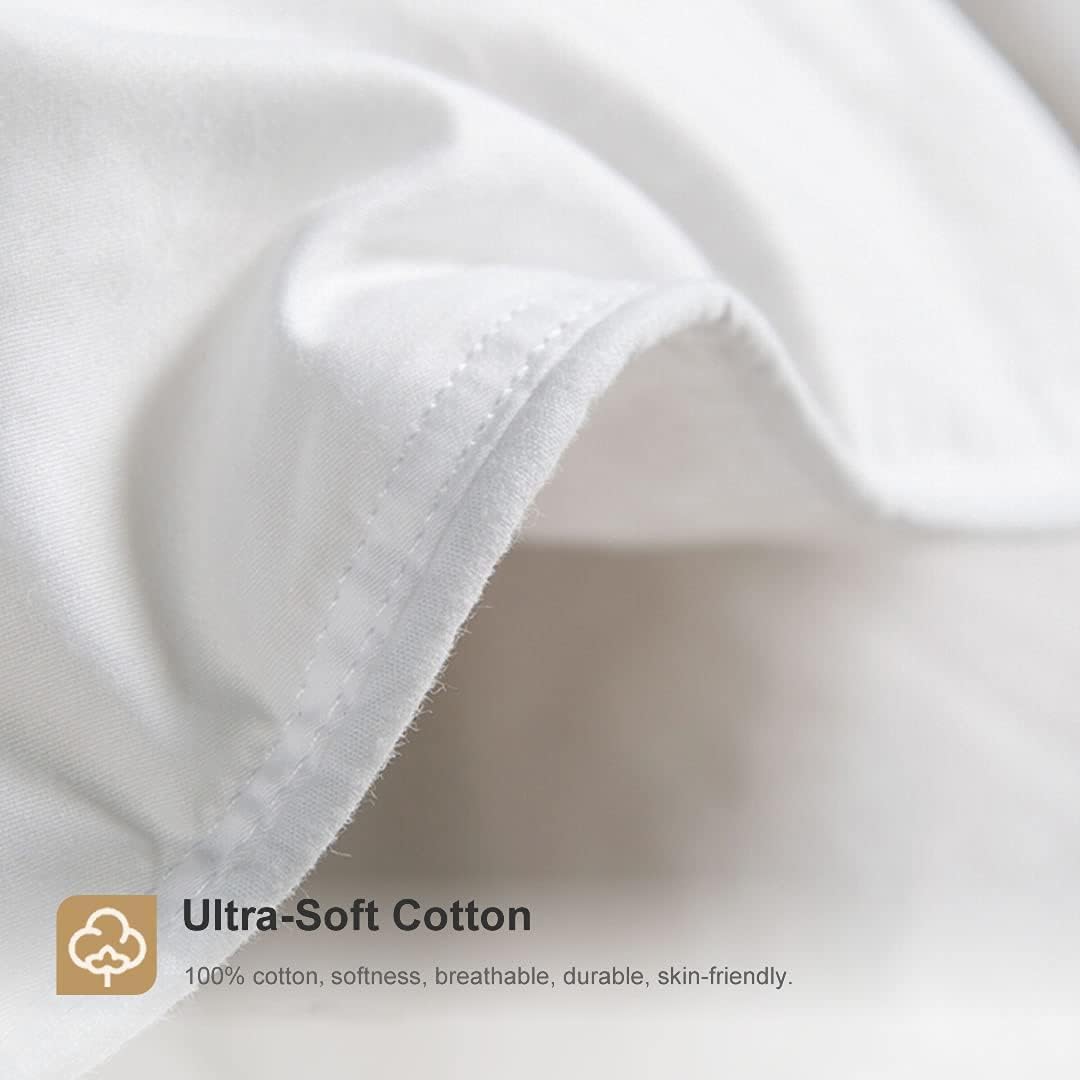 DWR Premium Feather Down Comforter Duvet Insert 90x90-100% Skin-Friendly Cotton Cover, Medium Weight Quilted for All Season Bedding (Full/Queen, Ivory White)