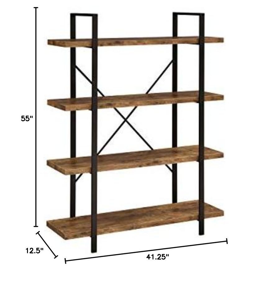 Bookcase Antique Nutmeg and Black 805806