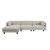 Convertible Sectional Sofa, L Shaped Couch with Reversible Chaise, 3, White