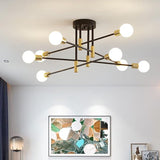 Gold Sputnik Chandeliers, Modern Chandelier for Dining Room, Mid Century Ceiling Lights