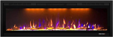 Electric Fireplace 74 Inches Fireplace Recessed