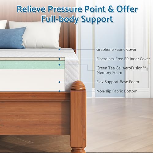 6 Inch Twin Size Memory Foam Mattress, Mattresses in a Box, Breathable Removable