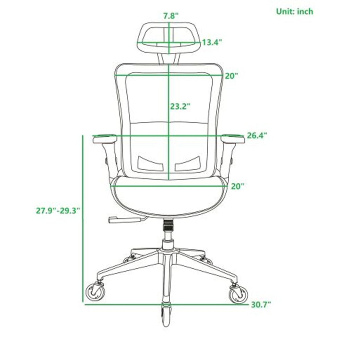 Blue Ergonomic Mesh Office Chair, High Back - Adjustable Headrest with Flip-Up Arms,