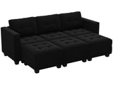 Modular Sectional Sleeper Sofa with Storage Velvet Sectional Couch with Chaise and Ottomans 6