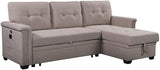 Ashlyn Light Gray Reversible Sleeper Sectional Sofa with Storage Chaise,