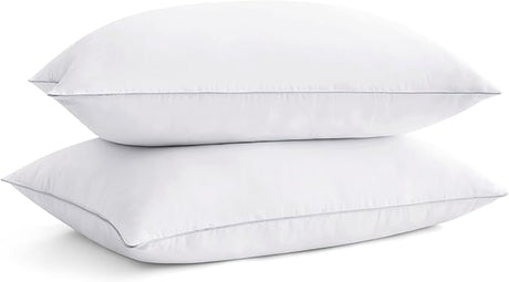 Goose Feathers and Down White Pillows with 100% Soft Cotton Cover, Bed Sleeping Hotel