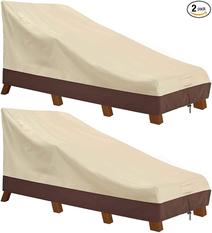 Waterproof Patio Chaise Lounge Cover, 600D Heavy Duty Outdoor Lounge Chair Coverse