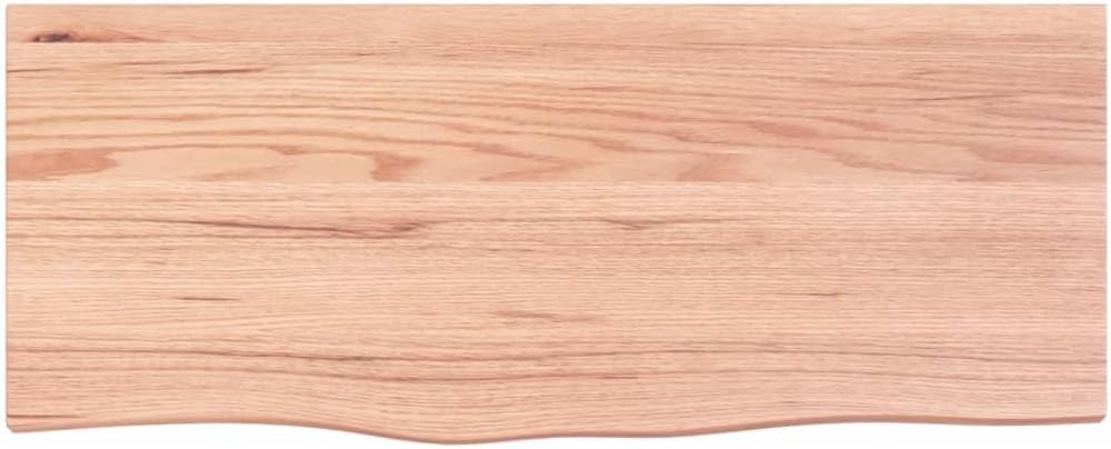Wall Shelf in Light Brown - Versatile 39.4"x15.7"x(0.8"-1.6") Solid Oak Wood
