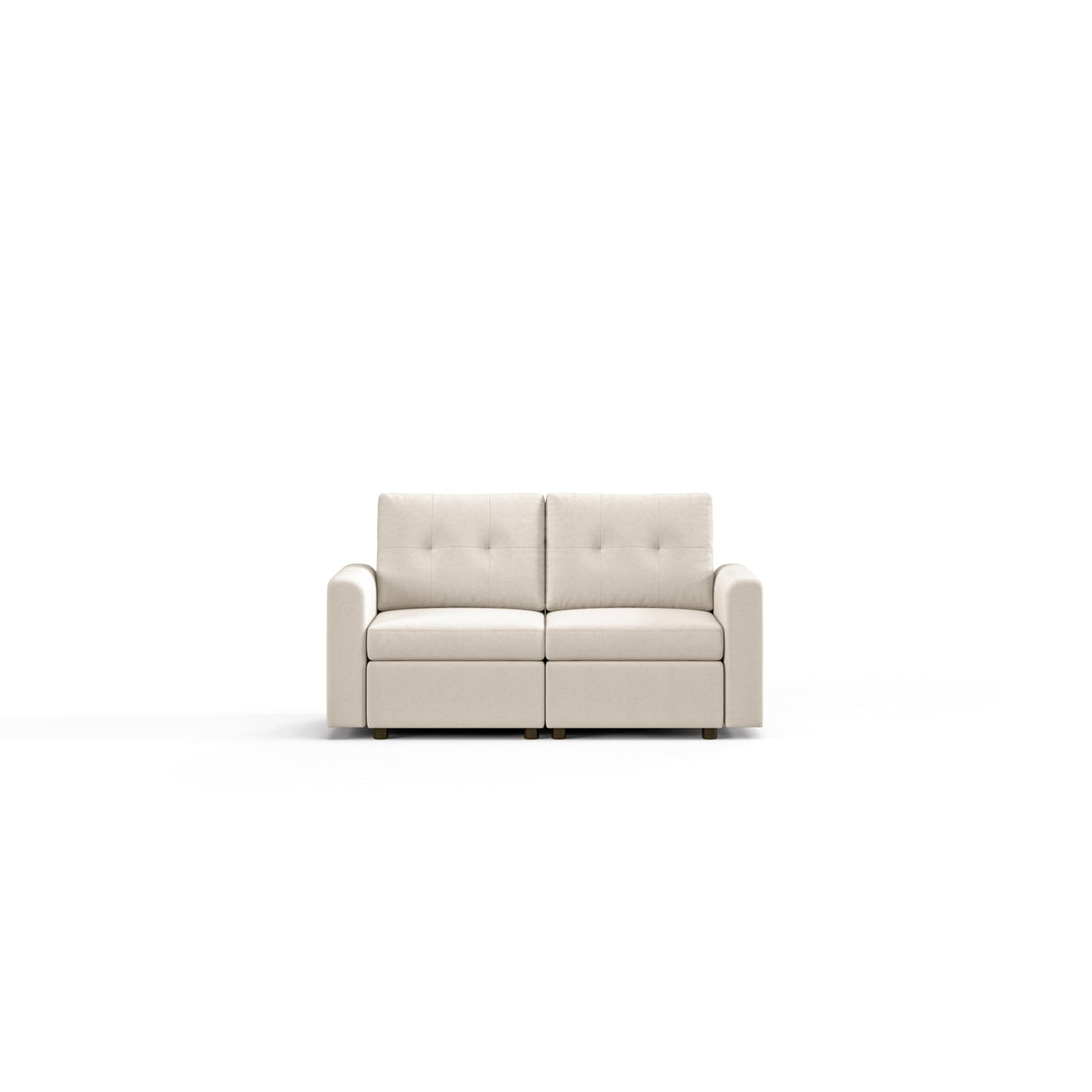 Rubik III 2 Seats Living Room Sofa Set, Love Seat Modular Sectional Sofa, Modern Extra Large Sofa Couch with Storage Seats & Removable Cover, Loveseat Convertible Sofa, Beige