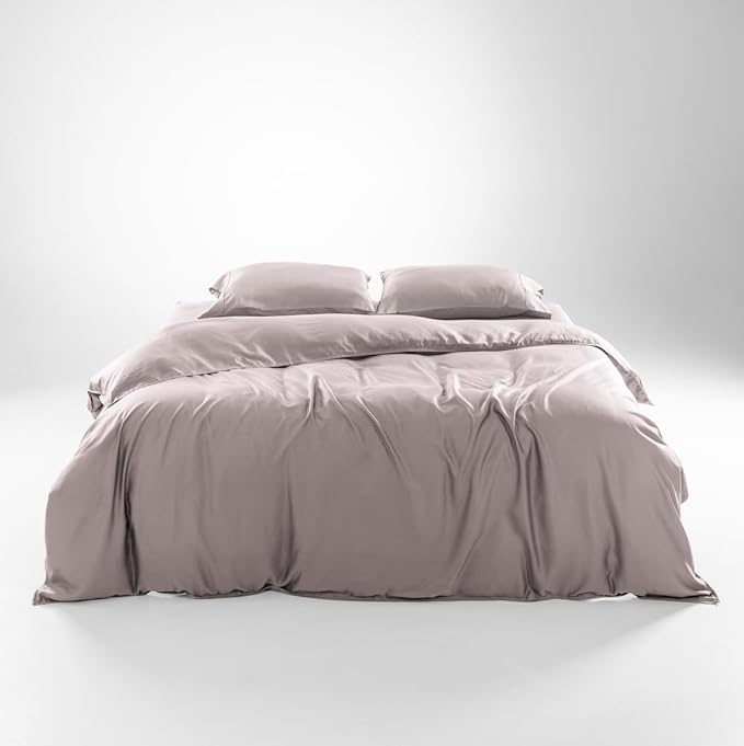 Luxury 100% Lyocell Eucalyptus Duvet Cover Set King Size, Tencel 3PC Vegan Bedding Set