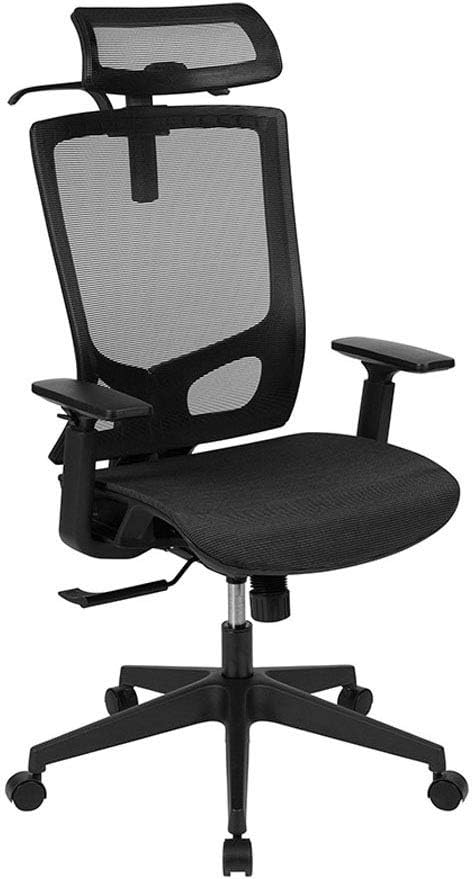 Ergonomic Mesh Office Chair with Synchro-Tilt, Pivot Adjustable Headrest, Lumbar