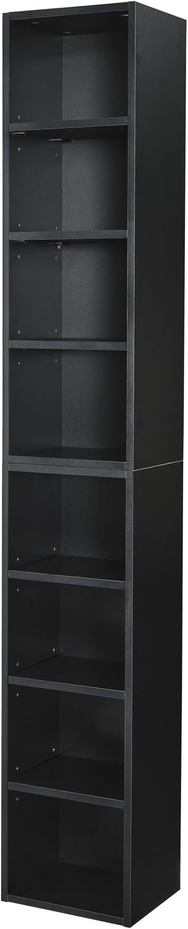 8-Tier Bookcase with Adjustable Shelves,Tall Narrow Book Shelf w/Storage, Display Bookshelf Multi-Functional Double-Decker Storage Organizer for Home Office (White)