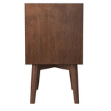 Mid Century Wood 2 Drawer Nightstand in Walnut (Brown)