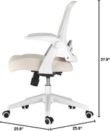 Office Chair, Desk Chair with Flip-Up Armrests and Saddle Cushion, Ergonomic Office