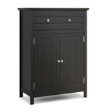 Bathroom Floor Cabinet, Freestanding Wooden Storage Cabinet with Large Drawer and Cabinet,