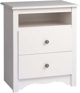 Fremont 2 Drawer Nightstand: Elegant Bedroom Furniture, Bedside Table with Open Shelf