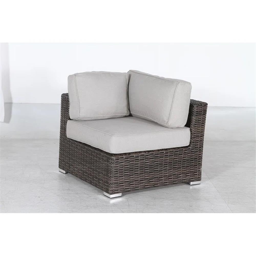 9-Piece Wicker/Rattan Sectional Set in Espresso