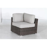 9-Piece Wicker/Rattan Sectional Set in Espresso