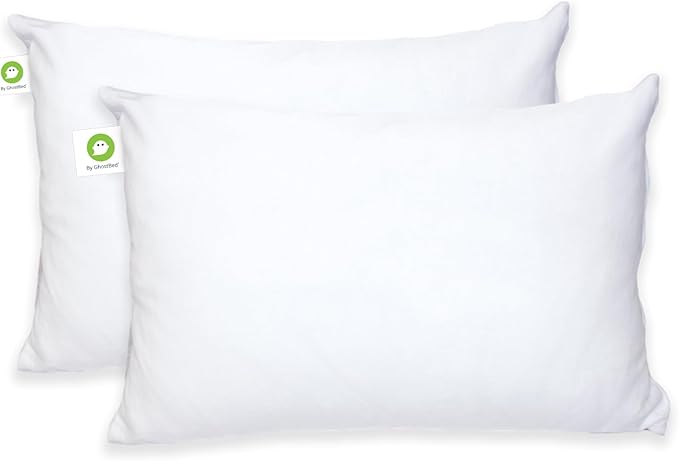 GhostBed Faux Down Pillow - Down Alternative with Breathable, Cool Microfiber Gel - Standard Size
