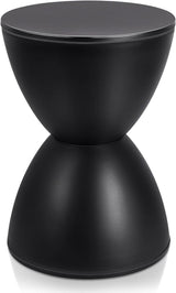 16.73" H x 11.81" W Small Plastic Black Drum Side Table Plastic Hourglass Modern End