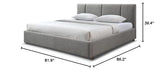 Venice Upholstered Platform Bed | Box Spring Not Required | (Grey Boucle, King Bed