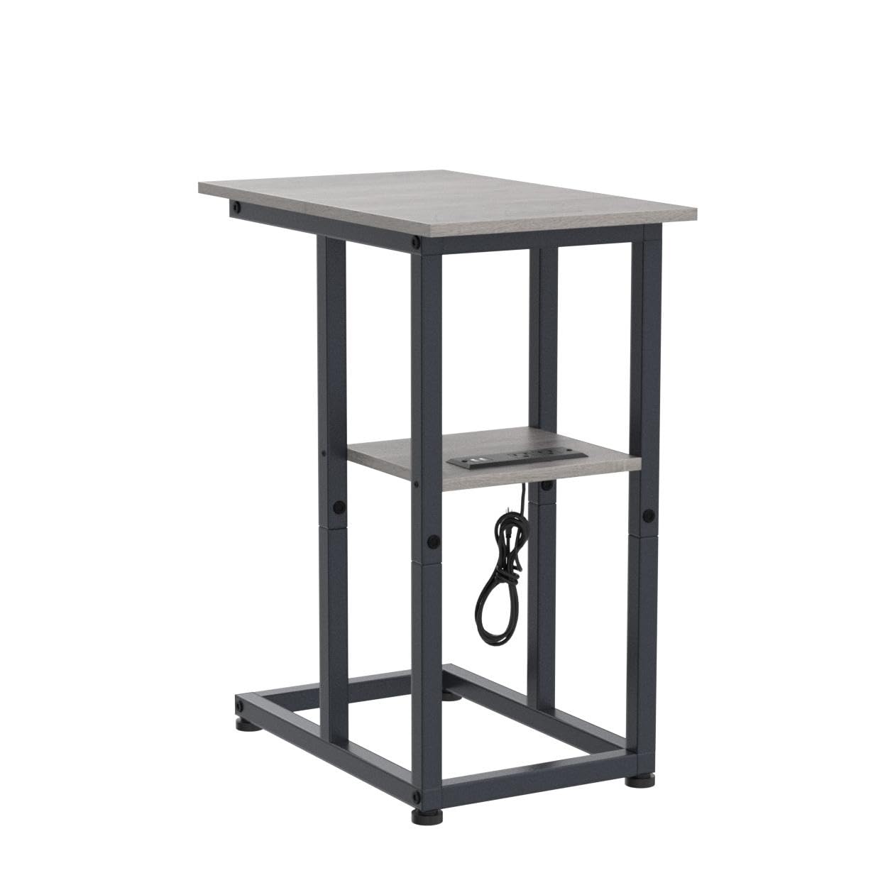 Side Table with Charging Station Set of 2 - Small C Table Narrow End Table