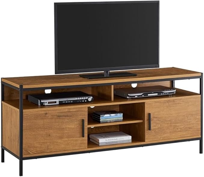 Wide Entertainment Center TV Media Stand by CAFFOZ Furniture Designs