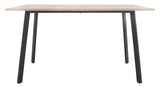 SAFAVIEH Home Collection Leith Mid-Century Scandinavian Natural/Black Stripe Rectangle Dining Table