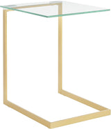 Zenn Glass End Table, Accent Table, Glass End Table, Small Side Table for Small Spaces