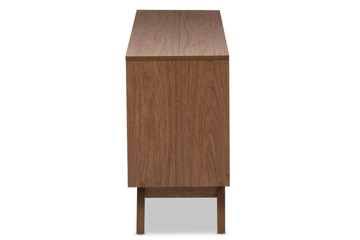 Studio Hildon Modern 6-Drawer Storage Dresser Mid-Century/Particle Board/MDF with PU Paper/White/Walnut Brown